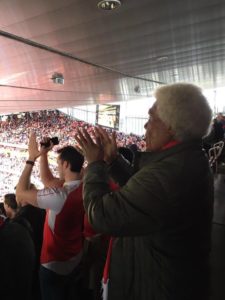 A standing ovation and cheering for Giroud's third goal. A hat-trick for the French